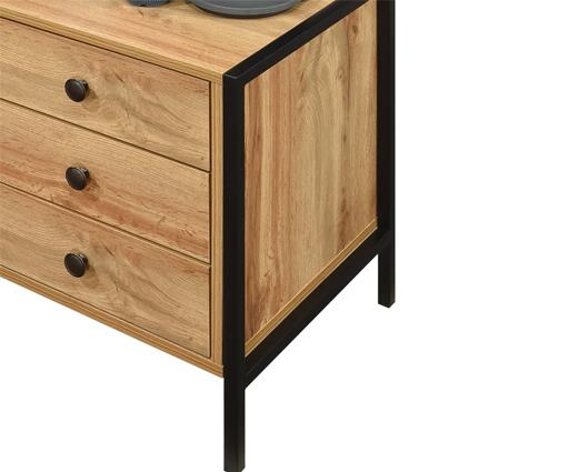 Alva 3 Drawer Bedside - Wotan Oak