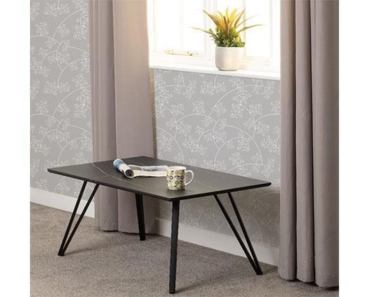 MARLOW COFFEE TABLE - BLACK MARBLE EFFECT