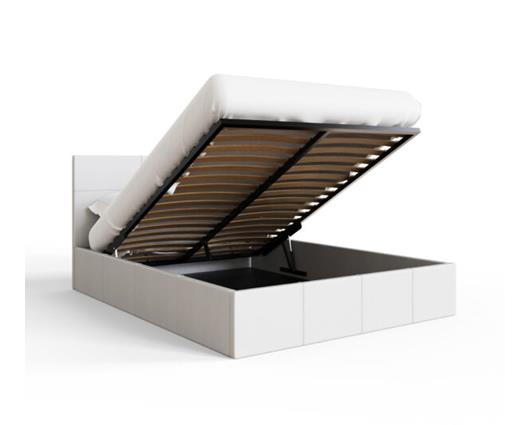 End Lift Ottoman Double Bed - White