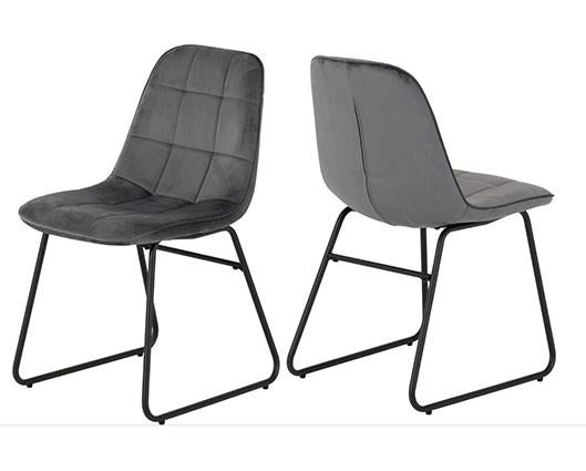 AVERY & LUKAS EXTENDING DINING SET (X4 CHAIRS) - CONCRETE/GREY VELVET
