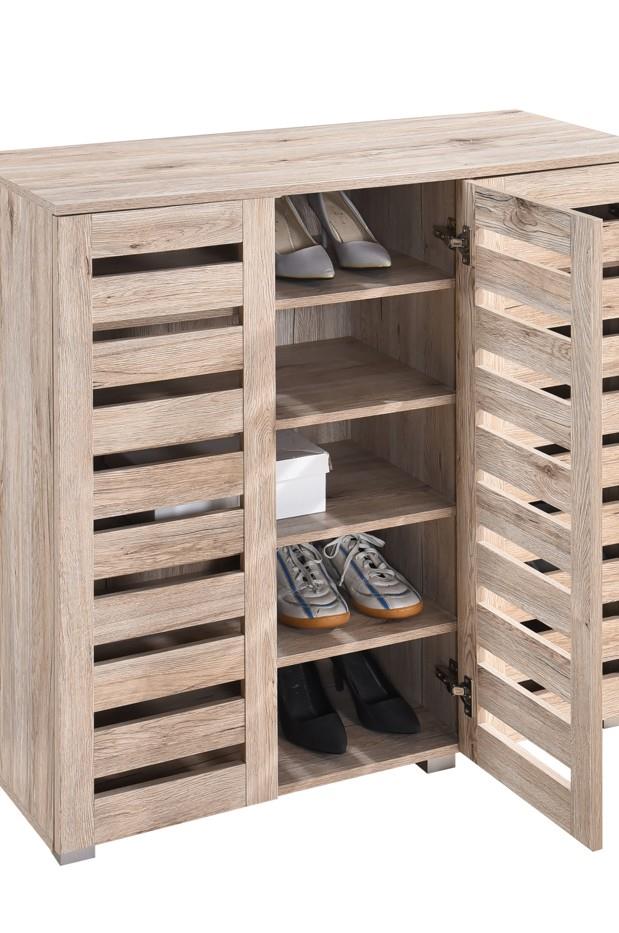 Euston 3 Door Shoe Cabinet - Sanremo Oak