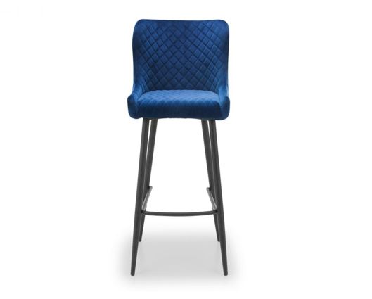 Leena Velvet Bar Stool-Blue