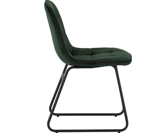 QUEBEC STRAIGHT & LUKAS DINING SET (X4 CHAIRS) - MEDIUM OAK EFFECT/EMERALD GREEN VELVET