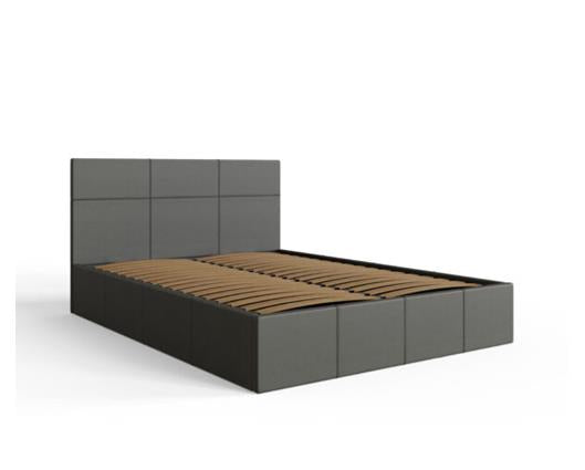 Serena Small Double Side Lift Ottoman Bed-Grey PU