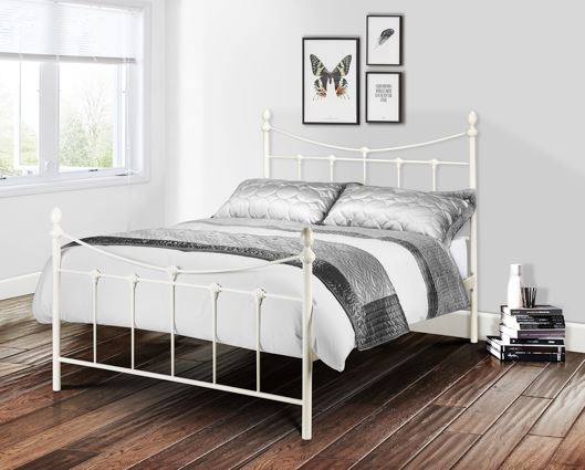 Rebecca Double Bed - Stone White
