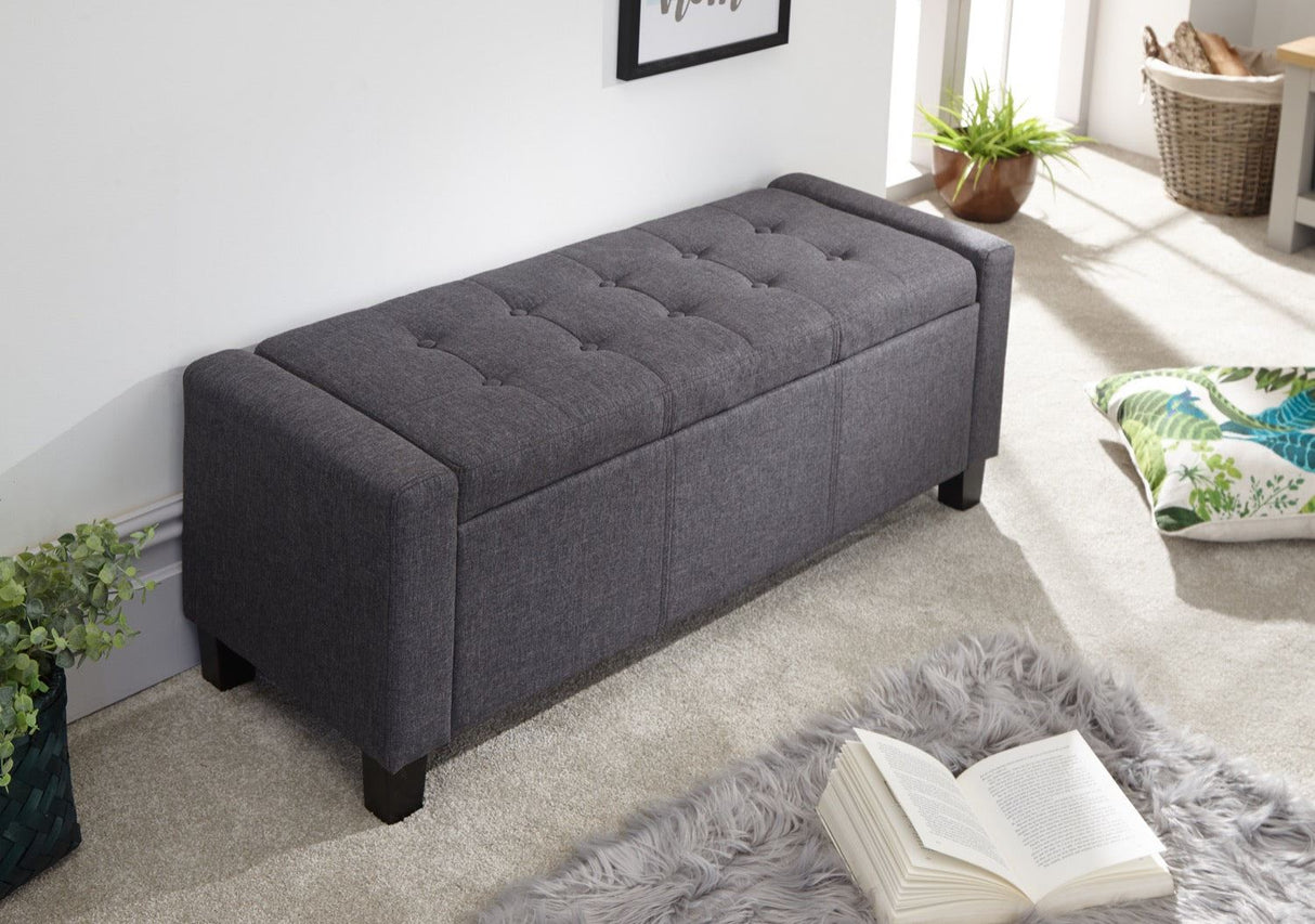 Vanessa Ottoman Bench -Charcoal