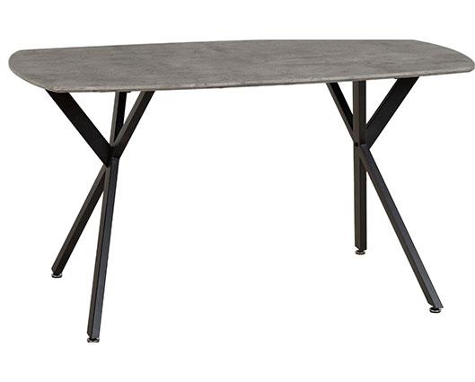 ATHENS RECT & AVERY DINING SET (X4 CHAIRS) - CONCRETE/SAPPHIRE BLUE VELVET