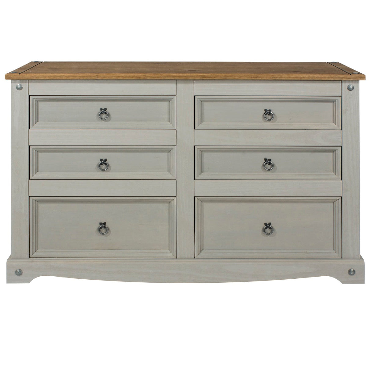 Corona Grey 3+3 Drawer Wide Chest