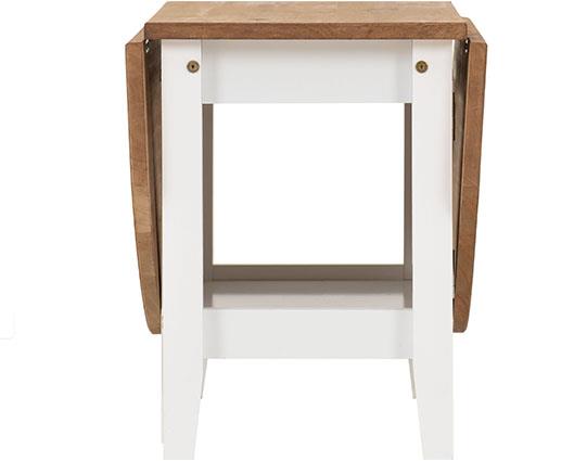 SANTOS DROP LEAF COFFEE TABLE - WHITE/DISTRESSED WAXED PINE