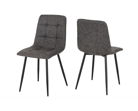FENTON DINING CHAIR (X2 PER BOX) - DARK GREY SUEDE FABRIC