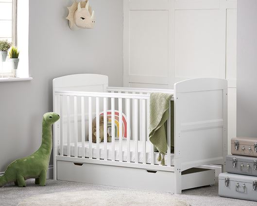 Grace Cot Bed & Under Drawer - White
