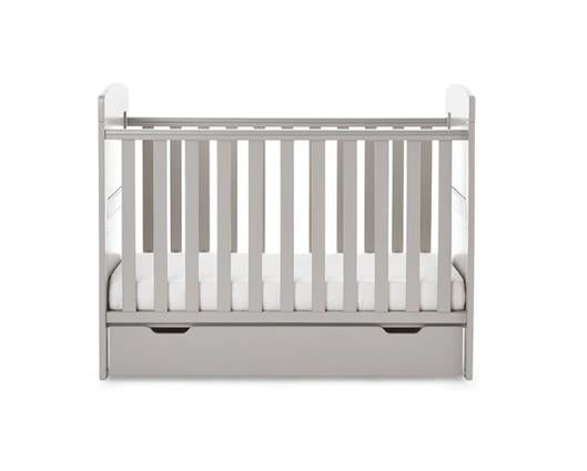 Grace Cot Bed, Under Drawer + Fibre Mattress - Warm Grey