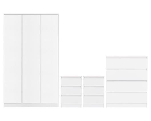 MALVERN 3 DOOR WARDROBE BEDROOM SET - WHITE