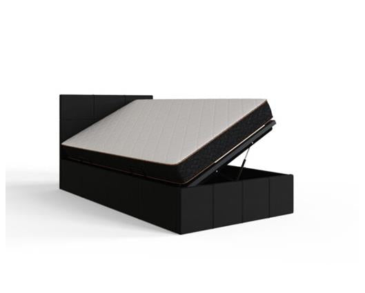 Serena Single Side Lift Ottoman Bed-Black