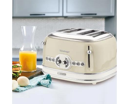 Ariete Retro Style 4 Slice Toaster - Beige