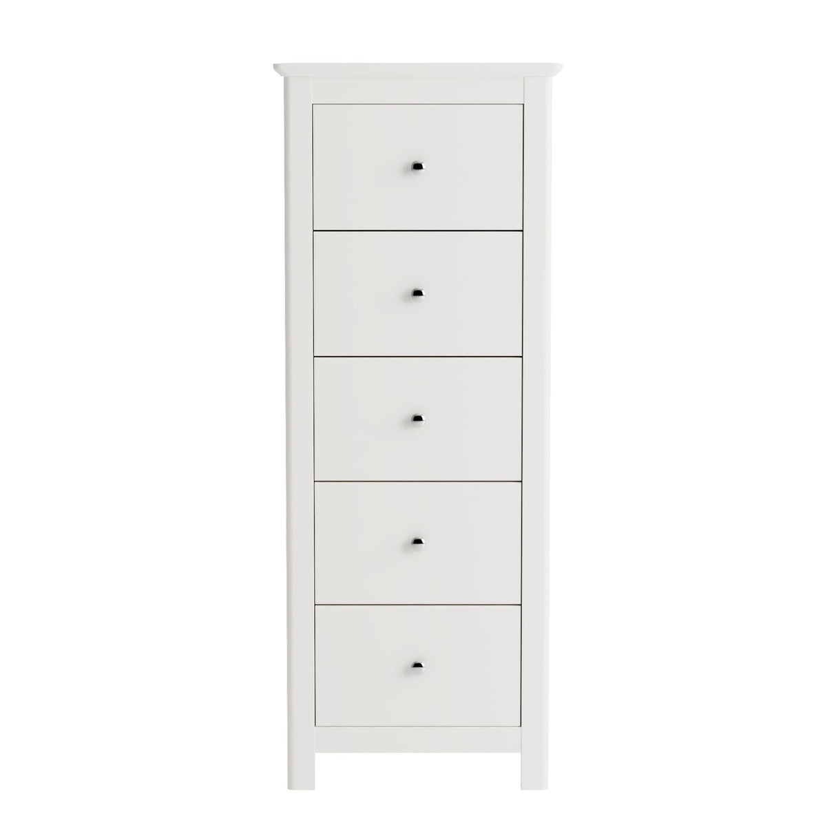 Nairn White 5 drawer narrow chest of drawers