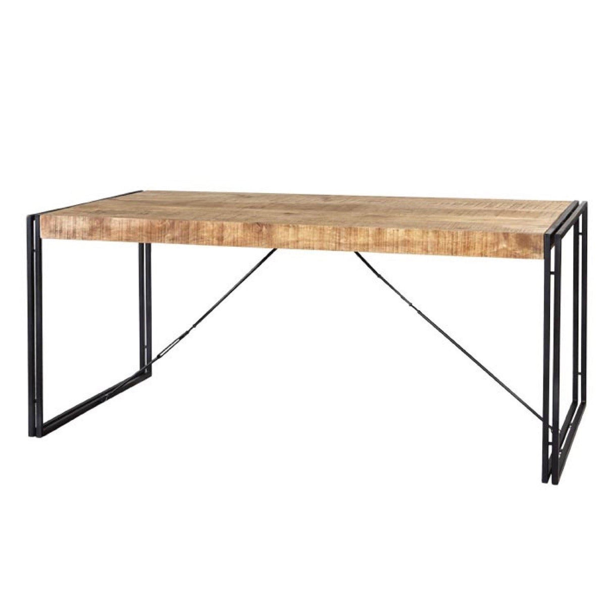 Cole Industrial Metal & Wooden Regular Dining Table