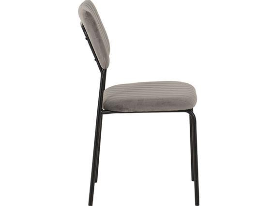 MARLOW & SHELDON DINING SET (X4 CHAIRS) - BLACK MARBLE/GREY VELVET FABRIC