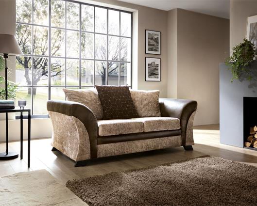 Francisco 2 Seater Sofa - Brown & Beige