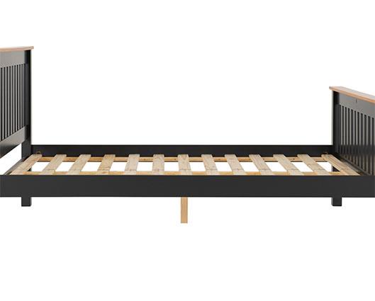 MONACO 4'6" HIGH END BED - DARK GREY/OAK EFFECT
