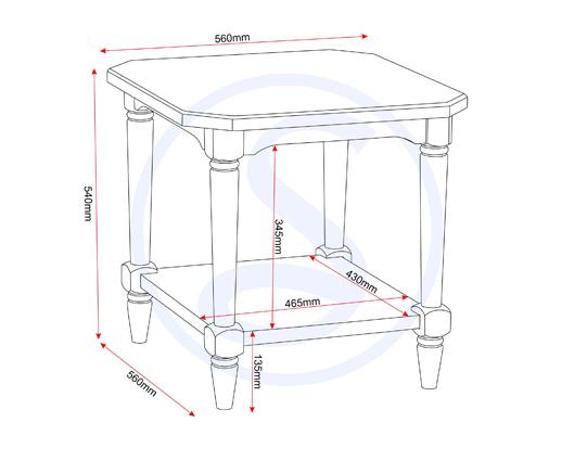 CHANTILLY SIDE TABLE - ANTIQUE CREAM