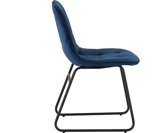 HAMILTON & LUKAS LARGE DINING SET (X6 CHAIRS) - MEDIUM OAK EFFECT/SAPPHIRE BLUE VELVET