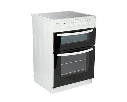 Haden HE60DOMW 60cm Double Cavity Electric Cooker with Ceramic Hob