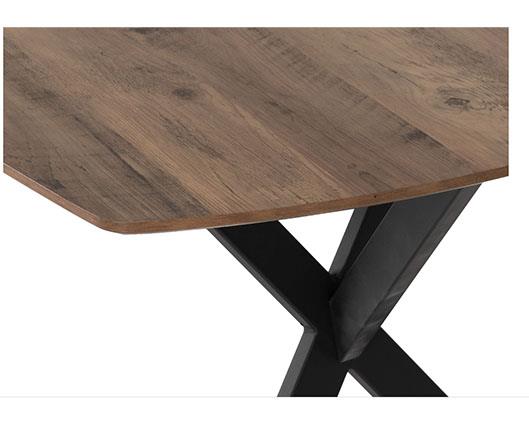 ATHENS RECT & AVERY DINING SET (X4 CHAIRS) - MEDIUM OAK EFFECT/EMERALD GREEN VELVET