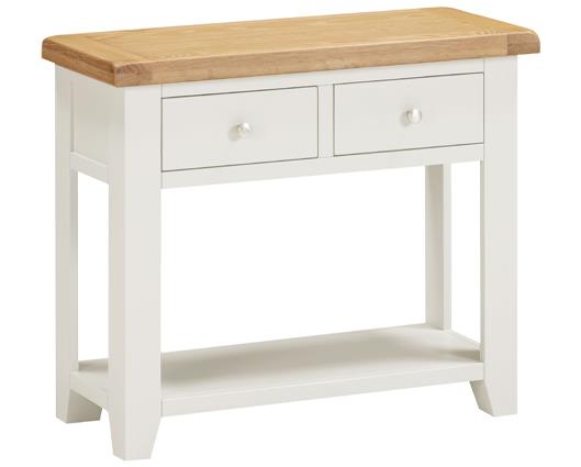 WINDSOR 2 DRAWER CONSOLE TABLE - IVORY/OAK