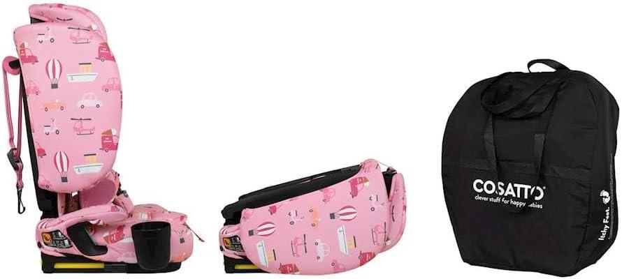 On the Go i-size Travel Car Seat - Itchy Feet Rosy