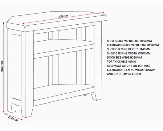 WINDSOR CORNER TV UNIT - IVORY/OAK