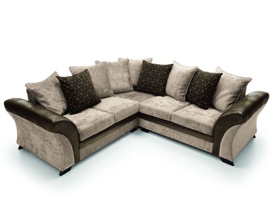 Francisco Corner Sofa - Brown & Beige
