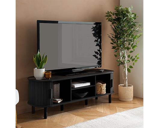 Axel Fluted Large TV Unit - Black