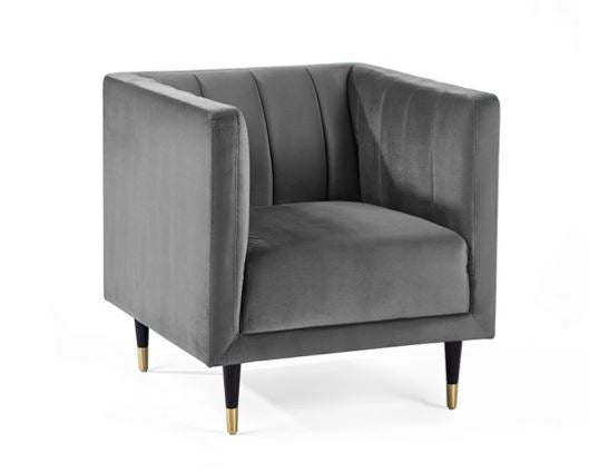 SALMA SCALLOPED BACK CHAIR - GREY