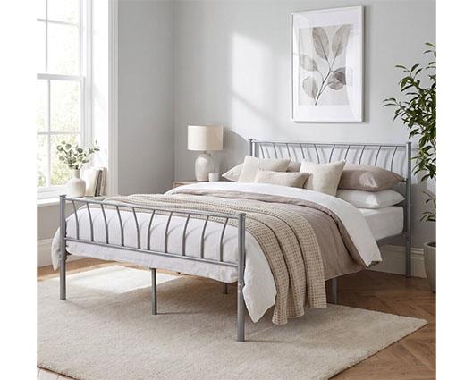 HARLOW 4'6" BED - SILVER