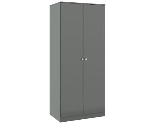 DENVER 2 DOOR WARDROBE - GREY GLOSS