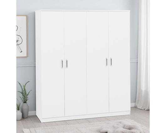 DAKOTA 4 DOOR WARDROBE - WHITE