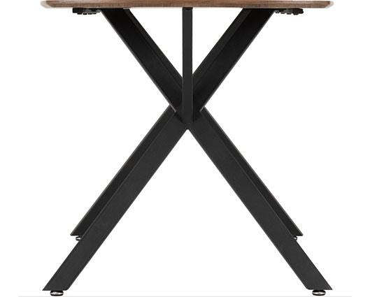 ATHENS RECT & AVERY DINING SET (X4 CHAIRS) - MEDIUM OAK EFFECT/SAPPHIRE BLUE VELVET