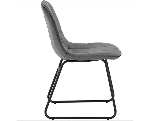 ATHENS RECT & LUKAS DINING SET (X4 CHAIRS) - MEDIUM OAK EFFECT/GREY VELVET