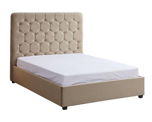 MADISON 5' OTTOMAN BED - FAWN VELVET FABRIC