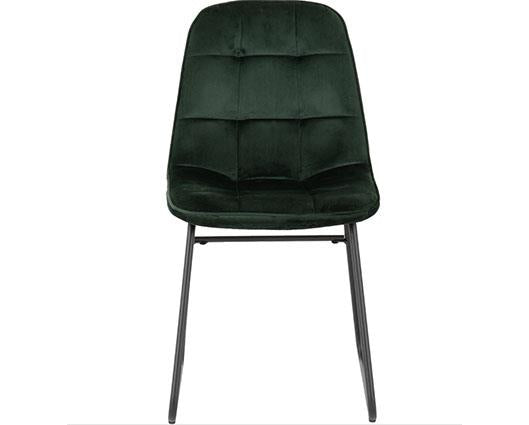 ATHENS RECT & LUKAS DINING SET (X4 CHAIRS) - CONCRETE/EMERALD GREEN VELVET
