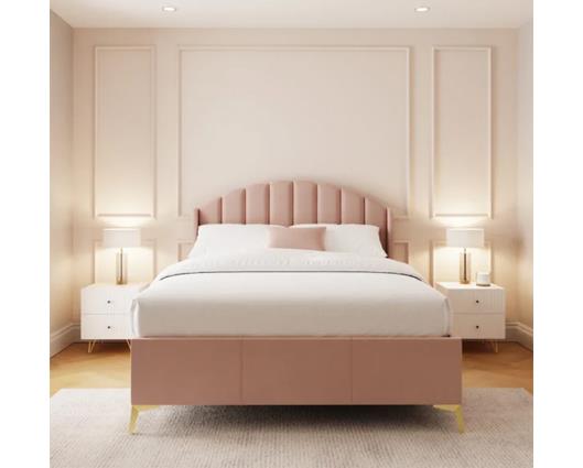 Pettine End Lift Ottoman King Bed - Blush Pink