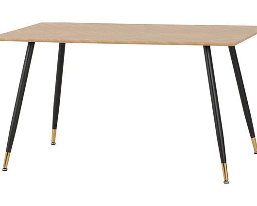 HAMILTON & LUKAS MEDIUM DINING SET (X4 CHAIRS) - MEDIUM OAK EFFECT/SAPPHIRE BLUE VELVET