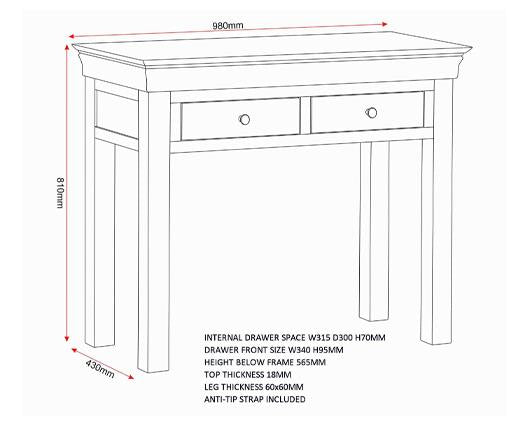 BORDEAUX CONSOLE TABLE - IVORY/OAK