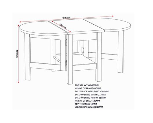 SANTOS DROP LEAF COFFEE TABLE - WHITE/DISTRESSED WAXED PINE