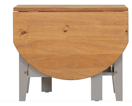 SANTOS DROP LEAF COFFEE TABLE - GREY SLATE/DISTRESSED WAXED PINE