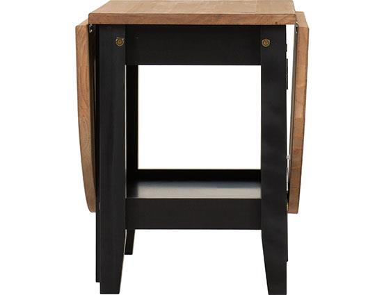 SANTOS DROP LEAF COFFEE TABLE - BLACK/DISTRESSED WAXED PINE