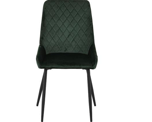 ATHENS RECT & AVERY DINING SET (X4 CHAIRS) - MEDIUM OAK EFFECT/EMERALD GREEN VELVET