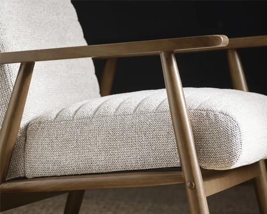 Ivy Armchair Oyster White & Brown