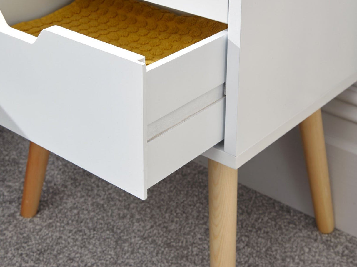 Nessi Pair of Bedside Tables-White